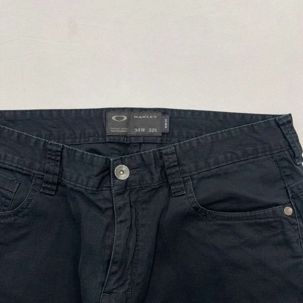Oakley Pants Slim Fit Chino 5-Pocket Stretch Cotton Black Mens 34W 32L